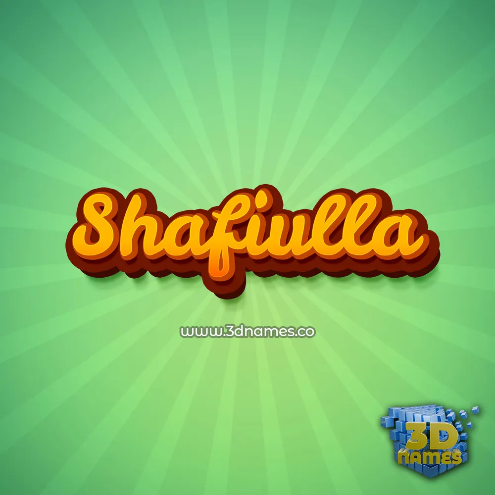 shafiulla in Green Rays style - 3D name wallpaper