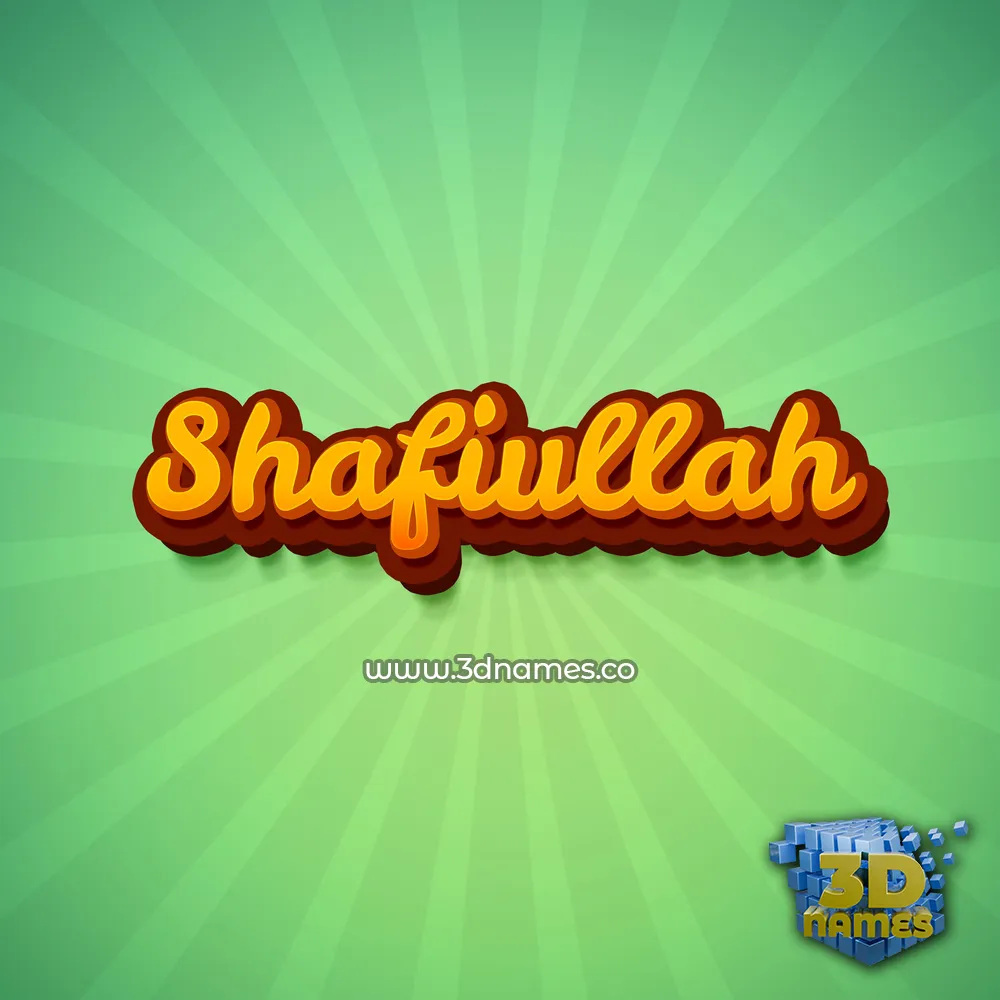 shafiullah in Green Rays style - 3D name wallpaper