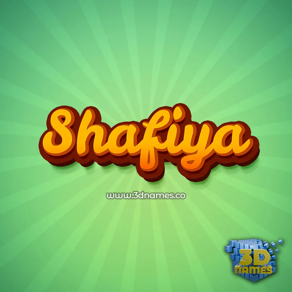 shafiya in Green Rays style - 3D name wallpaper
