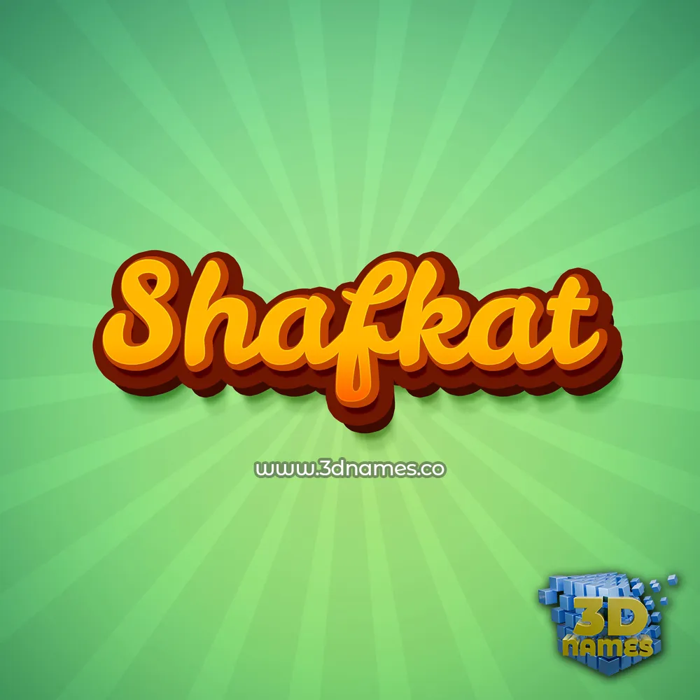 shafkat in Green Rays style - 3D name wallpaper