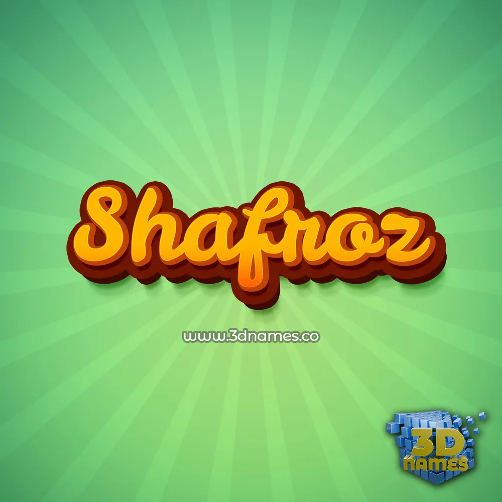shafroz in Green Rays style - 3D name wallpaper
