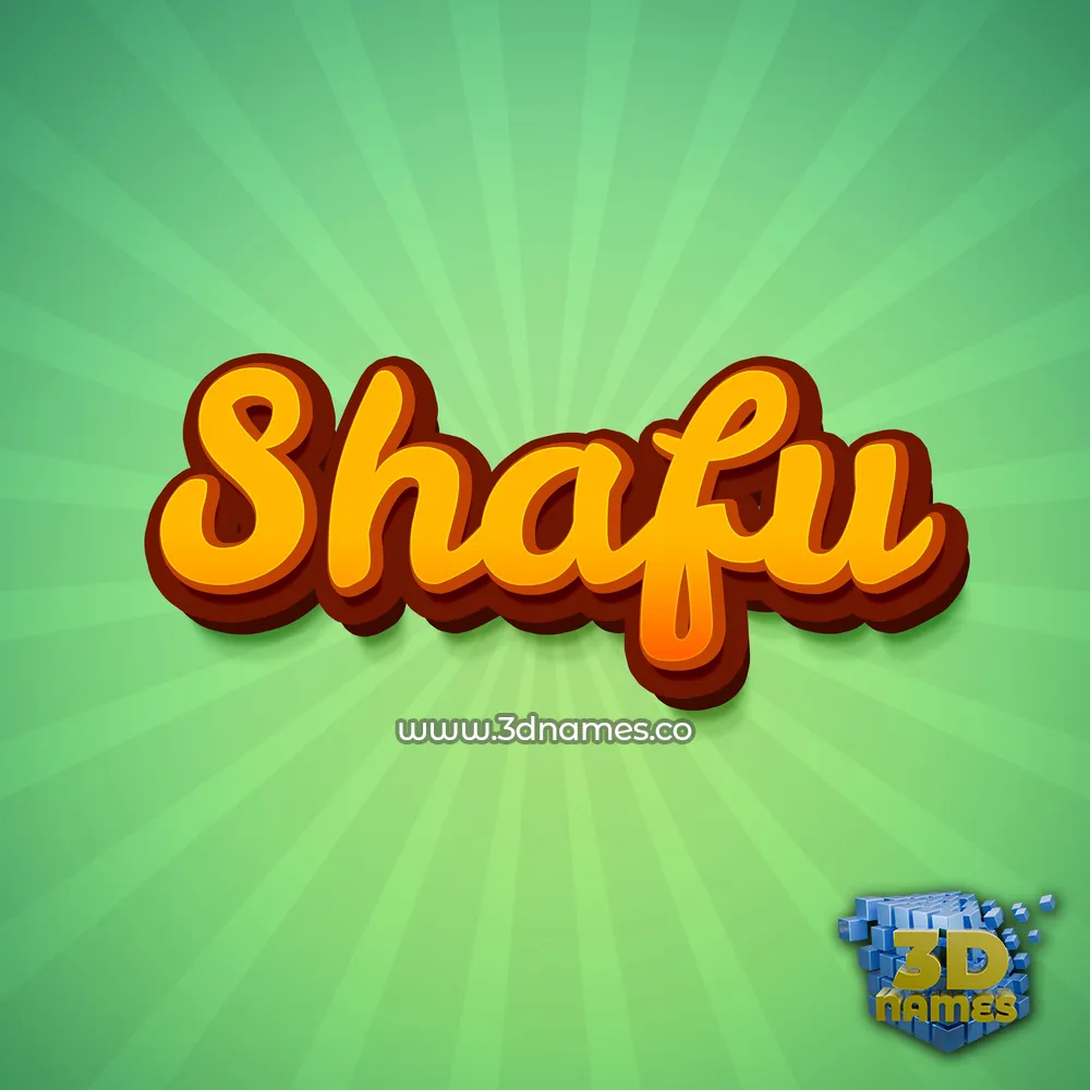 shafu in Green Rays style - 3D name wallpaper