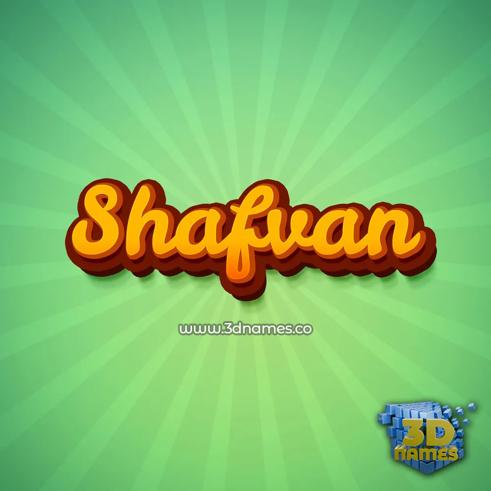 shafvan in Green Rays style - 3D name wallpaper