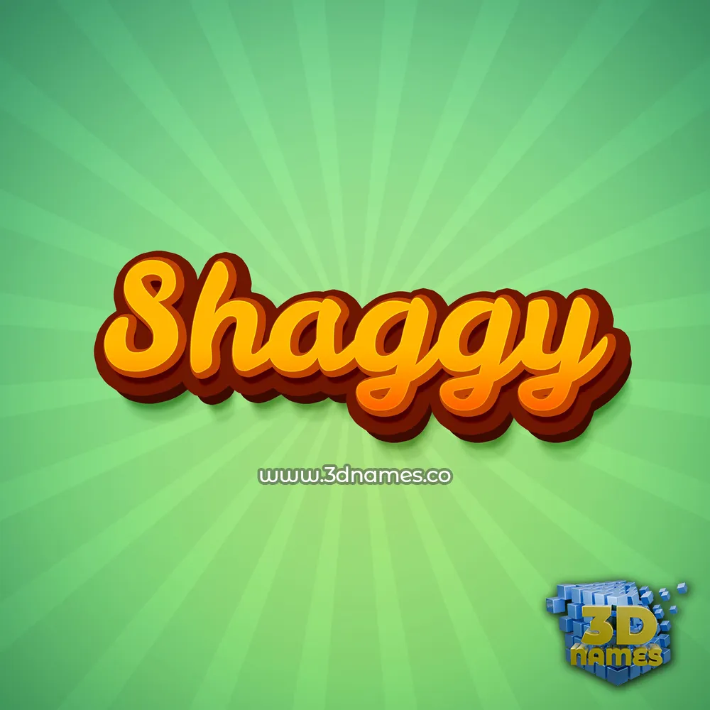 shaggy in Green Rays style - 3D name wallpaper