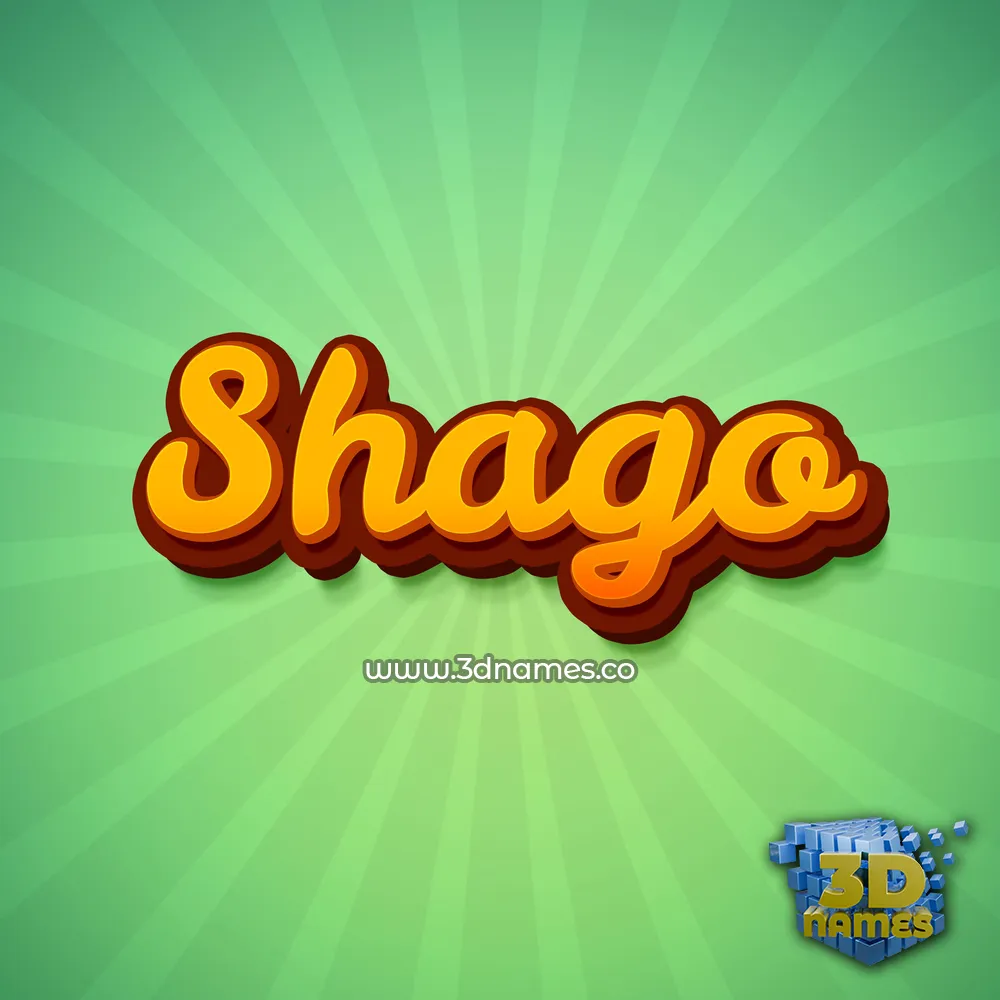 shago in Green Rays style - 3D name wallpaper