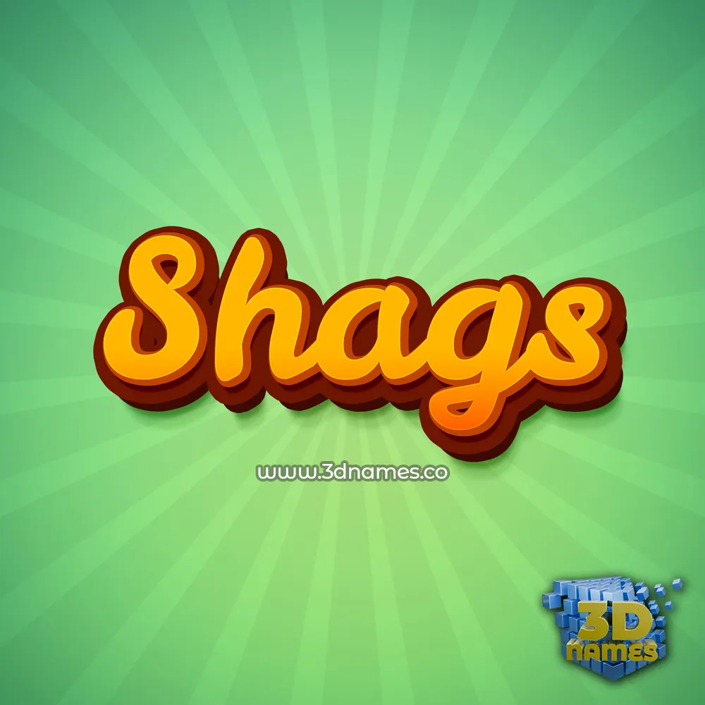 shags in Green Rays style - 3D name wallpaper