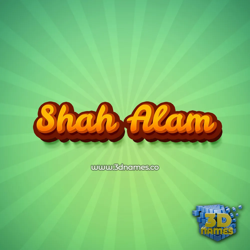 shah alam in Green Rays style - 3D name wallpaper