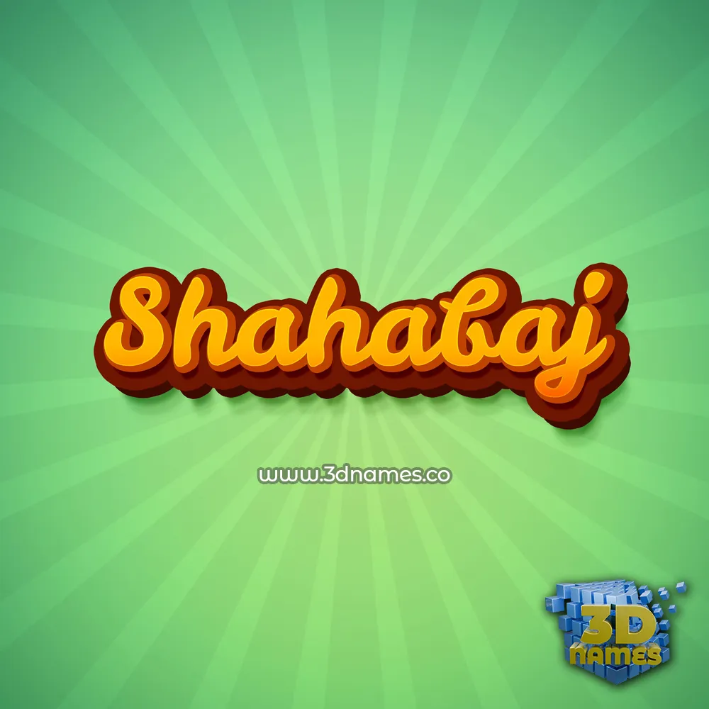 shahabaj in Green Rays style - 3D name wallpaper