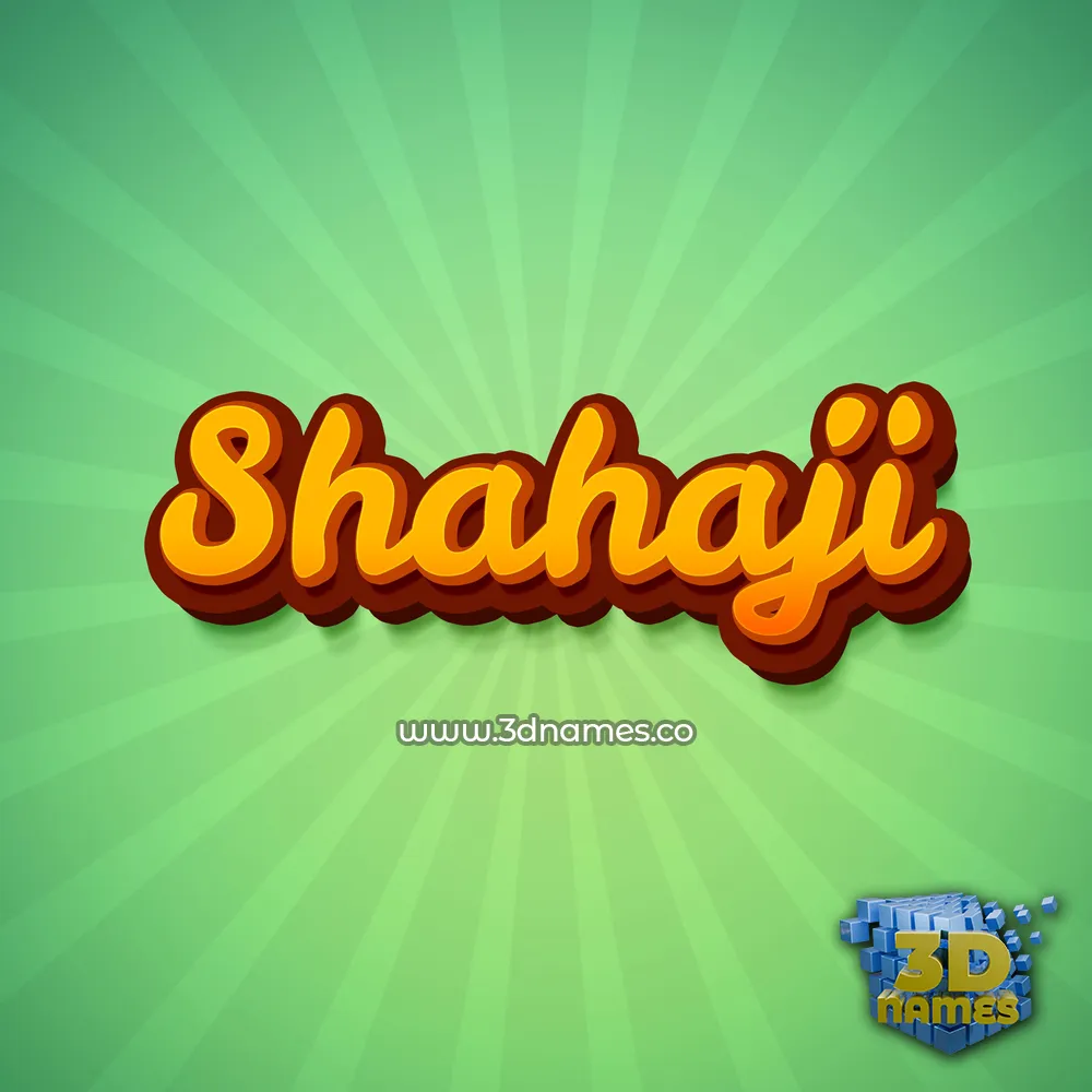 shahaji in Green Rays style - 3D name wallpaper