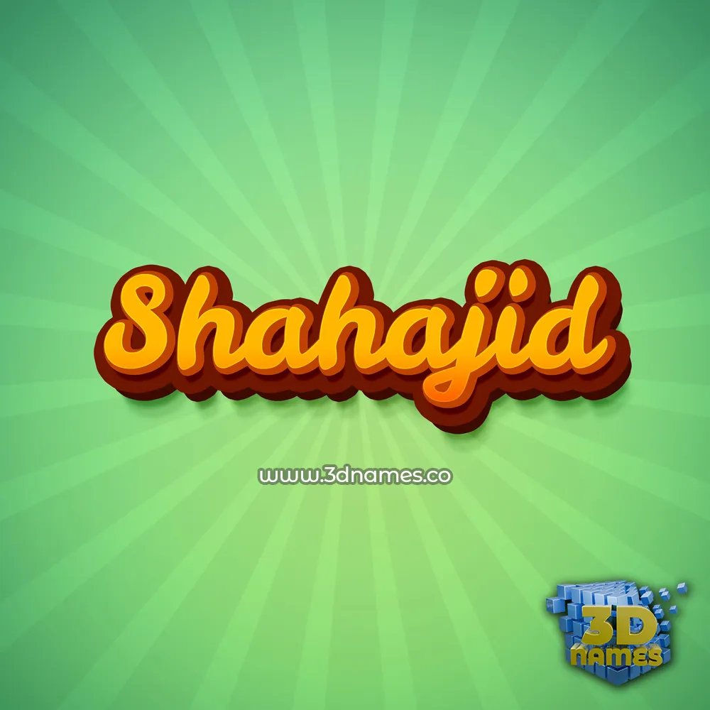 shahajid in Green Rays style - 3D name wallpaper