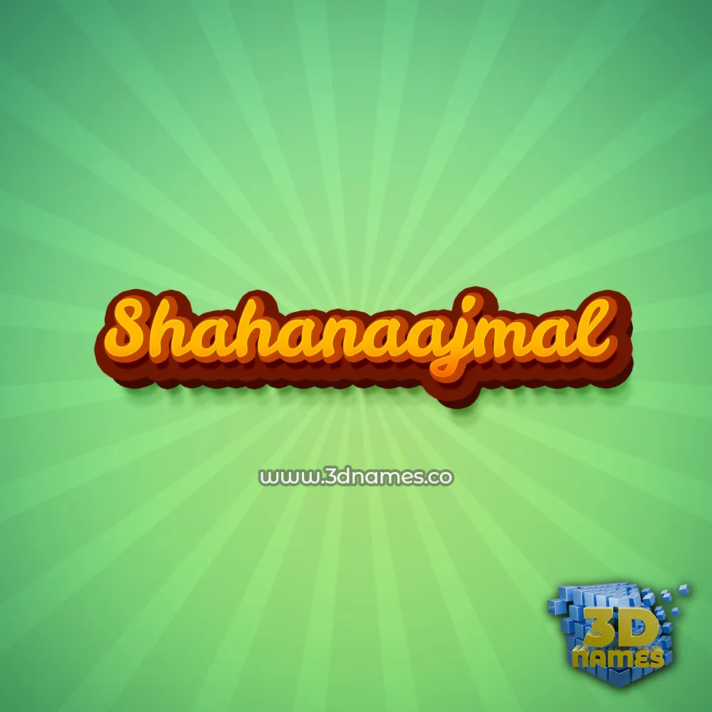 shahanaajmal in Green Rays style - 3D name wallpaper