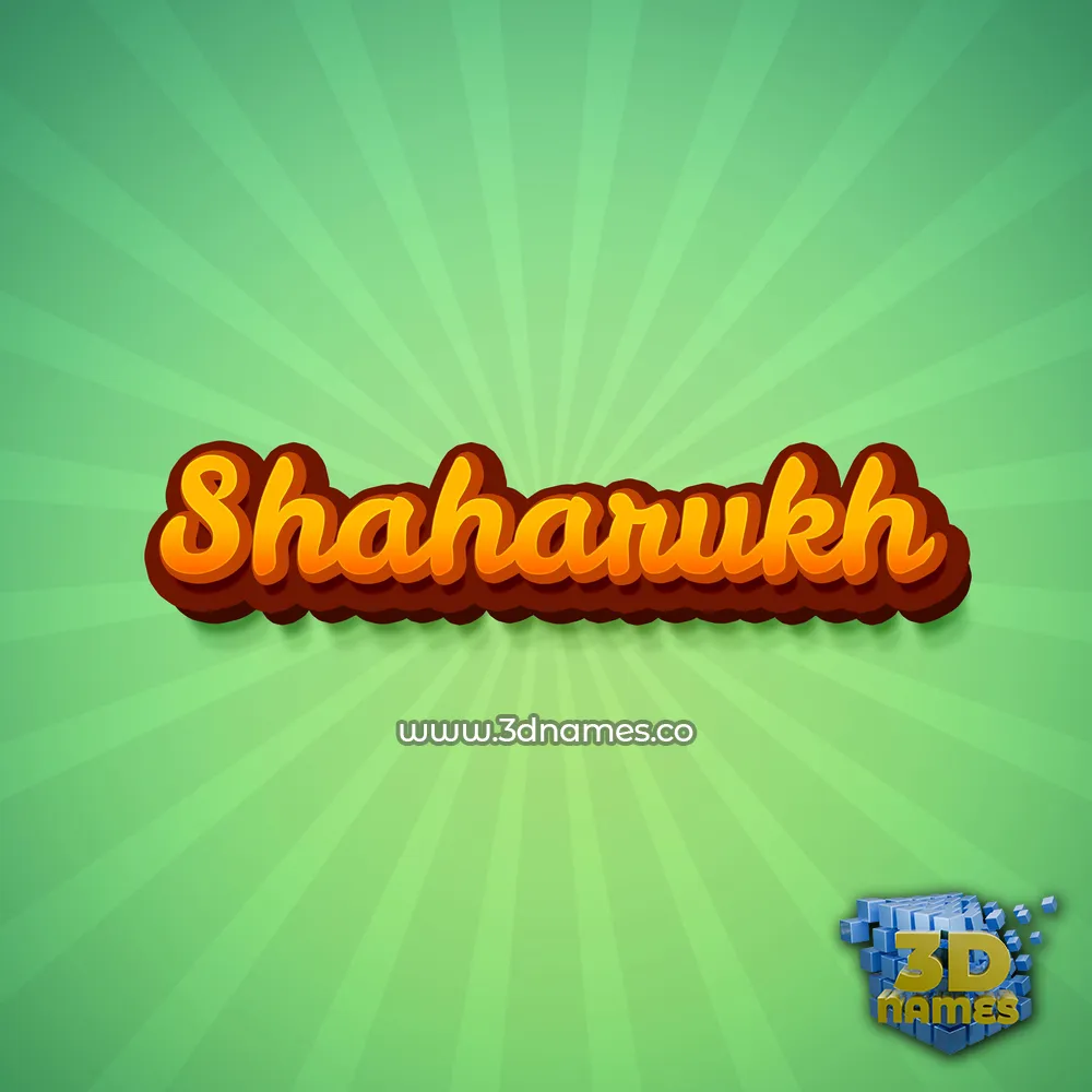shaharukh in Green Rays style - 3D name wallpaper