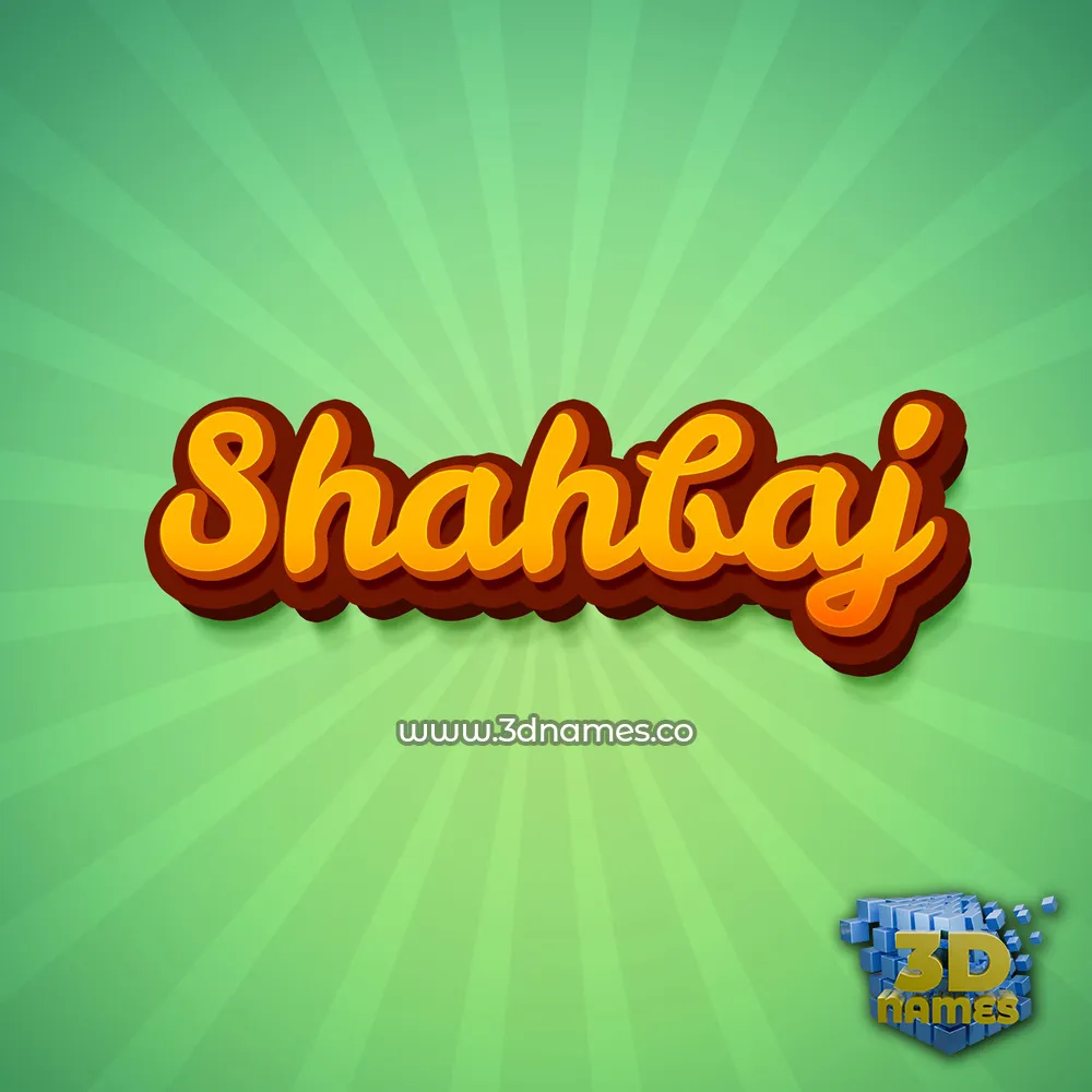 shahbaj in Green Rays style - 3D name wallpaper