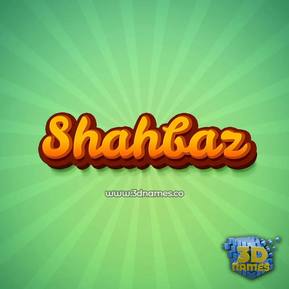 shahbaz in Green Rays style - 3D name wallpaper