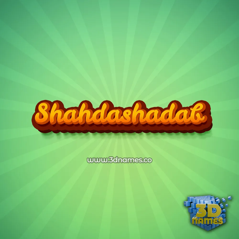 shahdashadab in Green Rays style - 3D name wallpaper