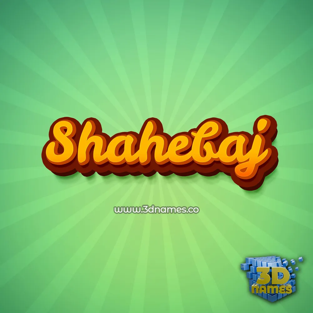 shahebaj in Green Rays style - 3D name wallpaper