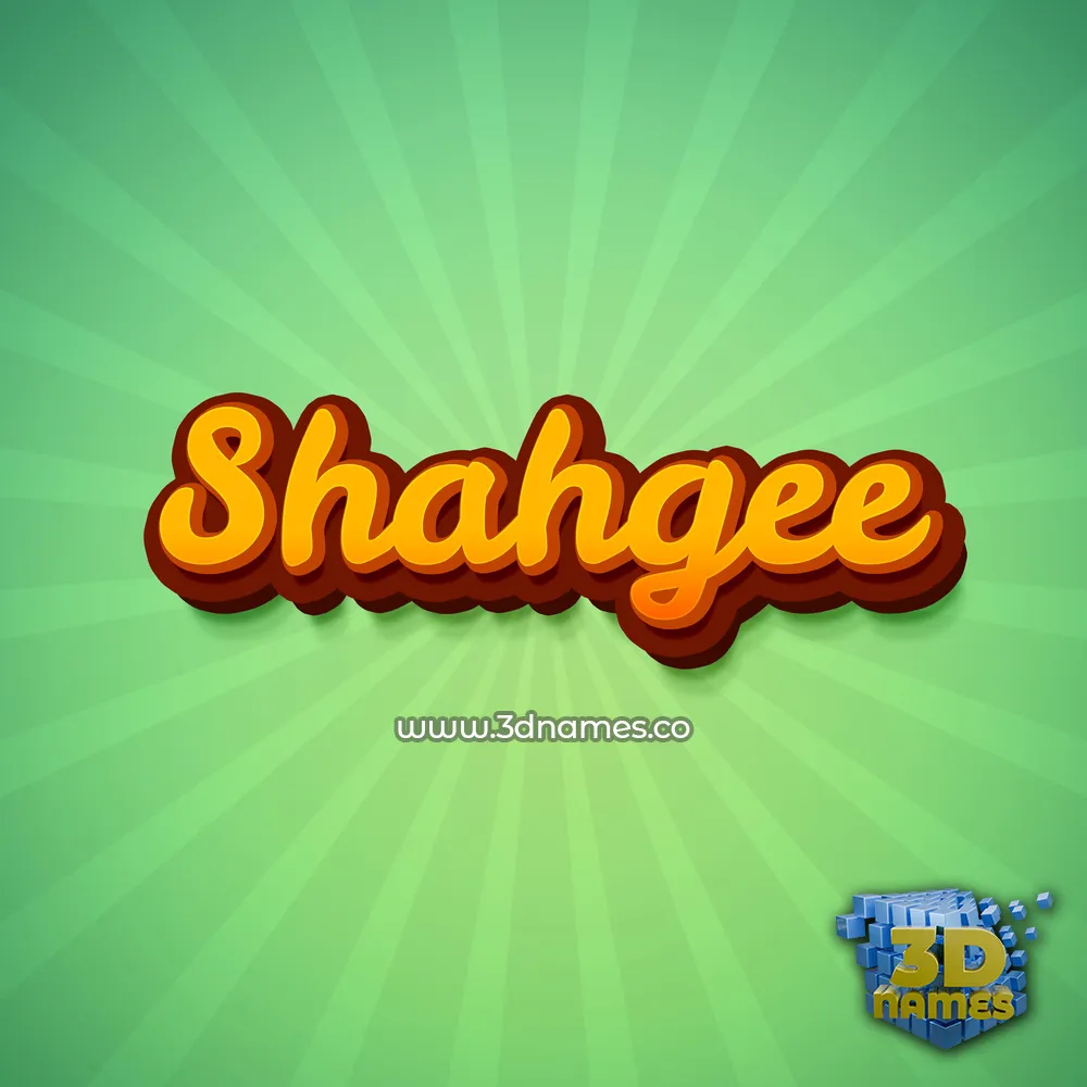 shahgee in Green Rays style - 3D name wallpaper