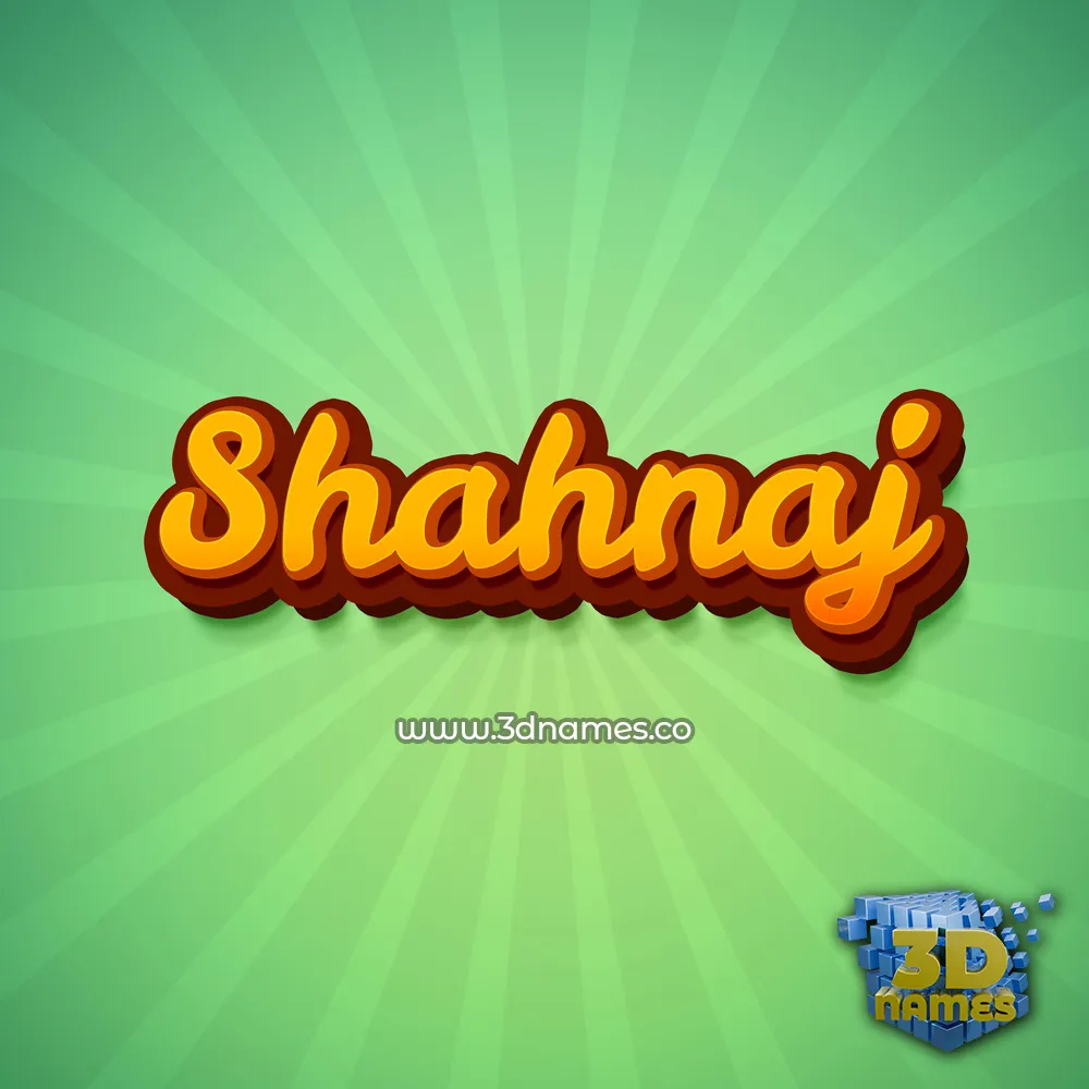 shahnaj in Green Rays style - 3D name wallpaper