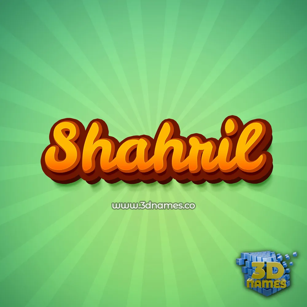 shahril in Green Rays style - 3D name wallpaper