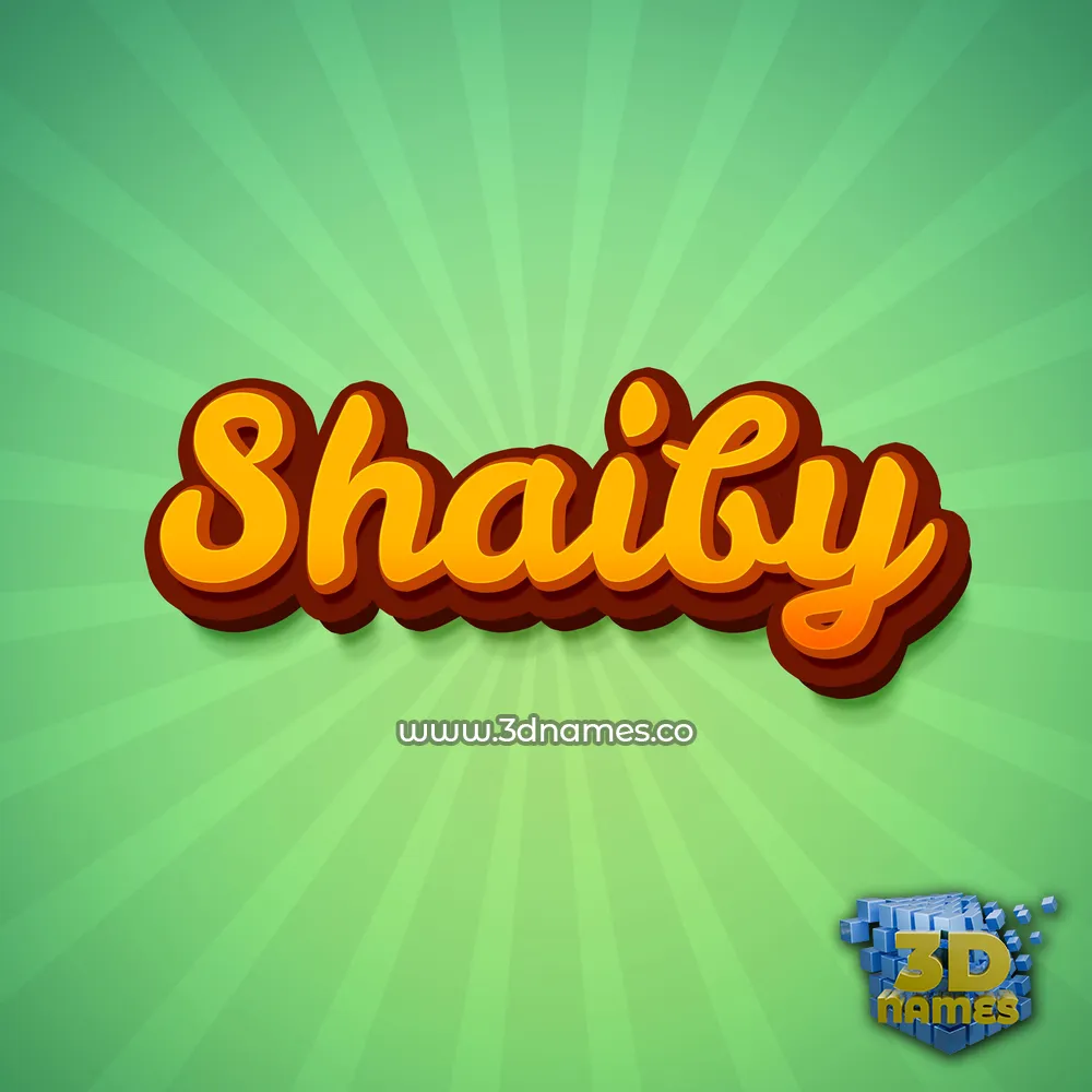 shaiby in Green Rays style - 3D name wallpaper