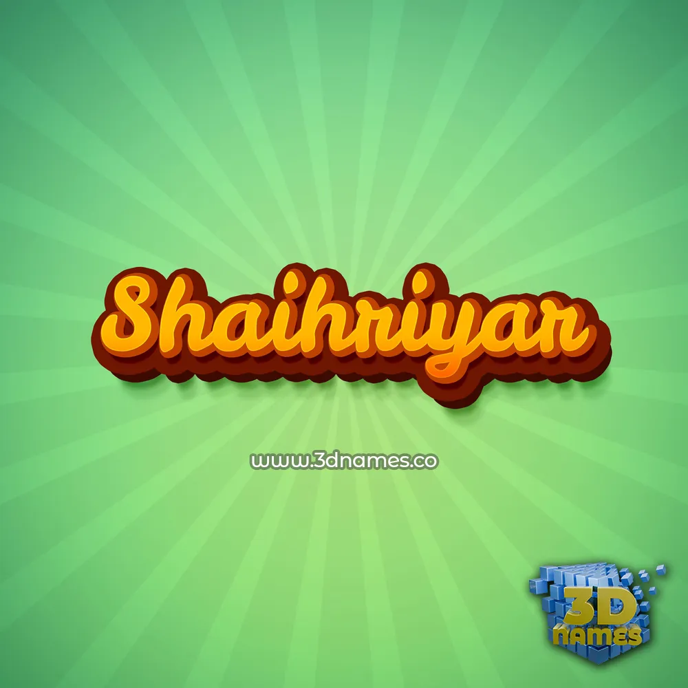 shaihriyar in Green Rays style - 3D name wallpaper