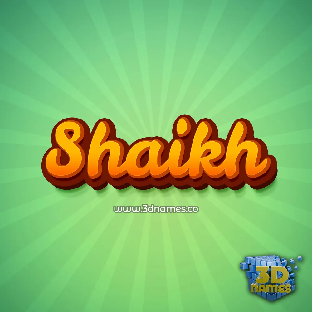 shaikh in Green Rays style - 3D name wallpaper