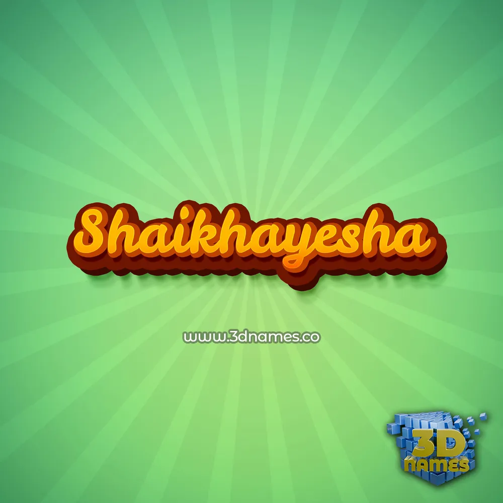 shaikhayesha in Green Rays style - 3D name wallpaper