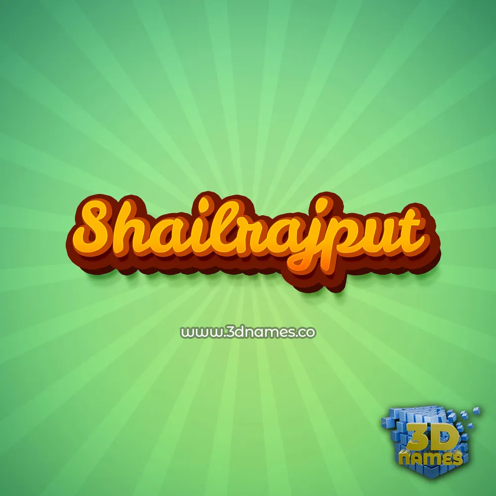 shailrajput in Green Rays style - 3D name wallpaper