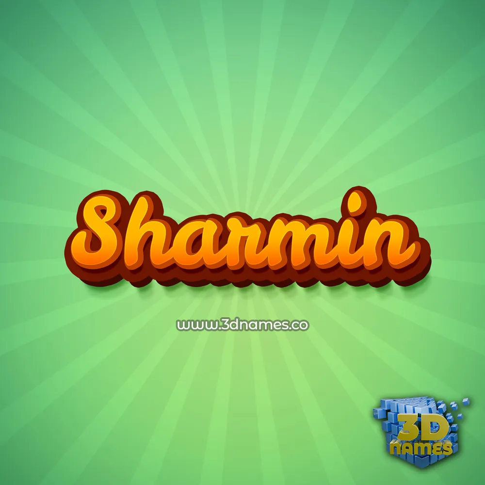 sharmin in Green Rays style - 3D name wallpaper