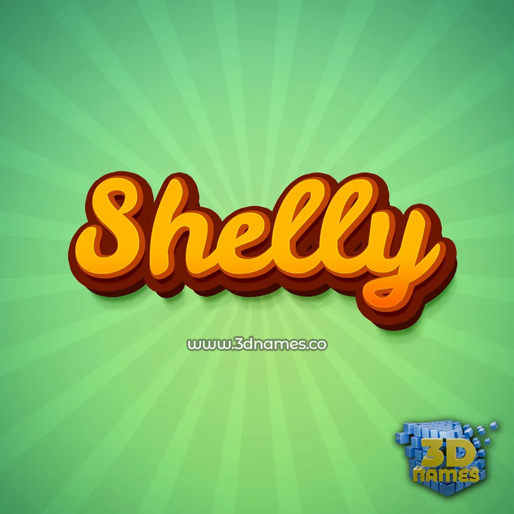 shelly in Green Rays style - 3D name wallpaper