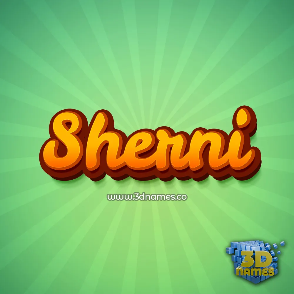 sherni in Green Rays style - 3D name wallpaper