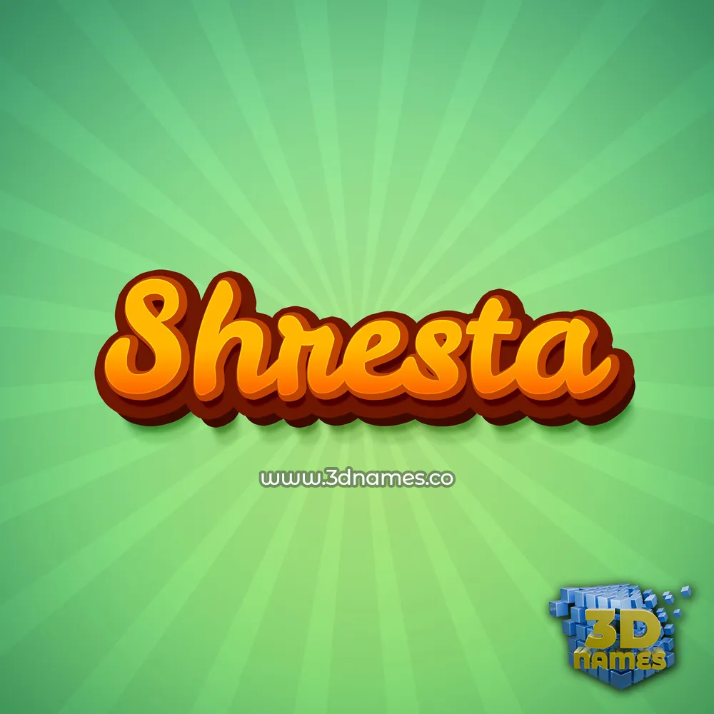 shresta in Green Rays style - 3D name wallpaper