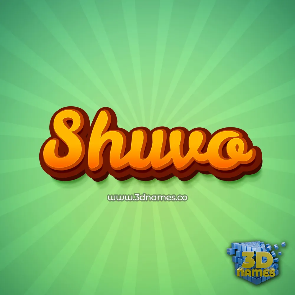 shuvo in Green Rays style - 3D name wallpaper