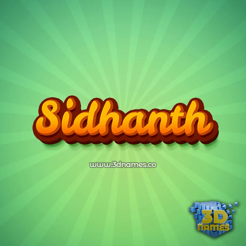sidhanth in Green Rays style - 3D name wallpaper