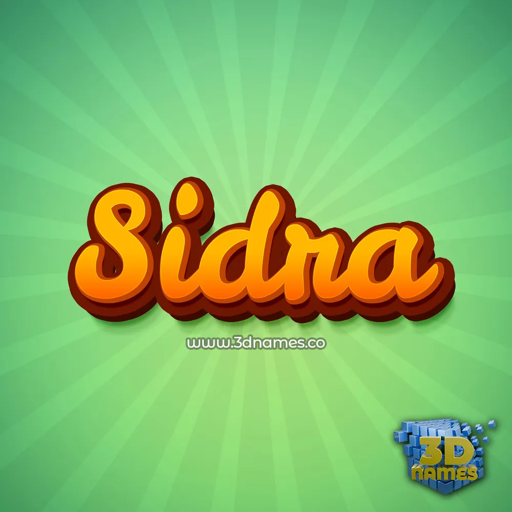 sidra in Green Rays style - 3D name wallpaper