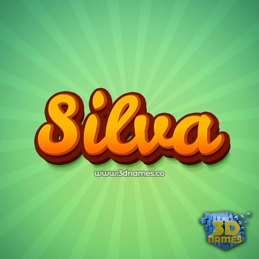 silva in Green Rays style - 3D name wallpaper