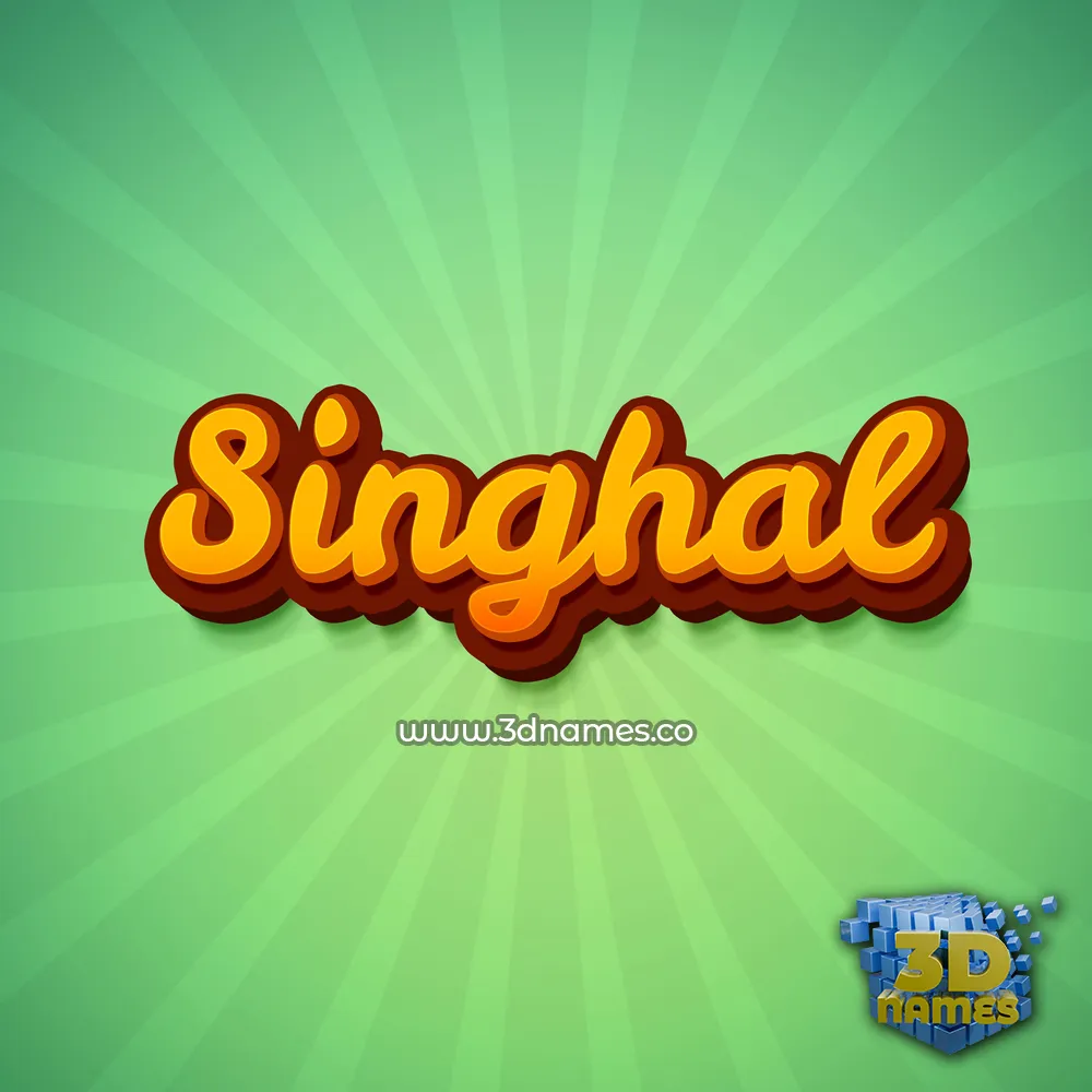 singhal in Green Rays style - 3D name wallpaper