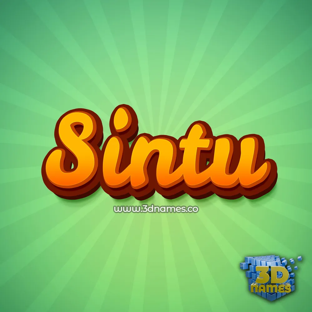 sintu in Green Rays style - 3D name wallpaper