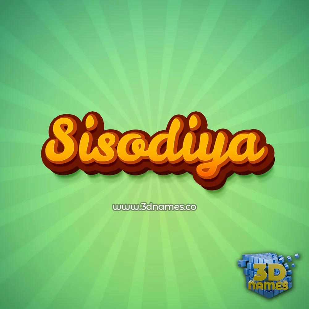 sisodiya in Green Rays style - 3D name wallpaper