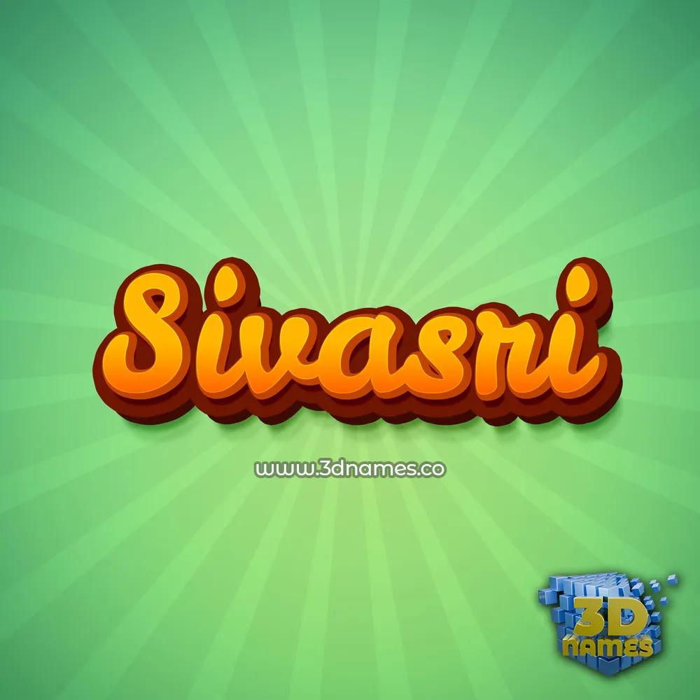 sivasri in Green Rays style - 3D name wallpaper