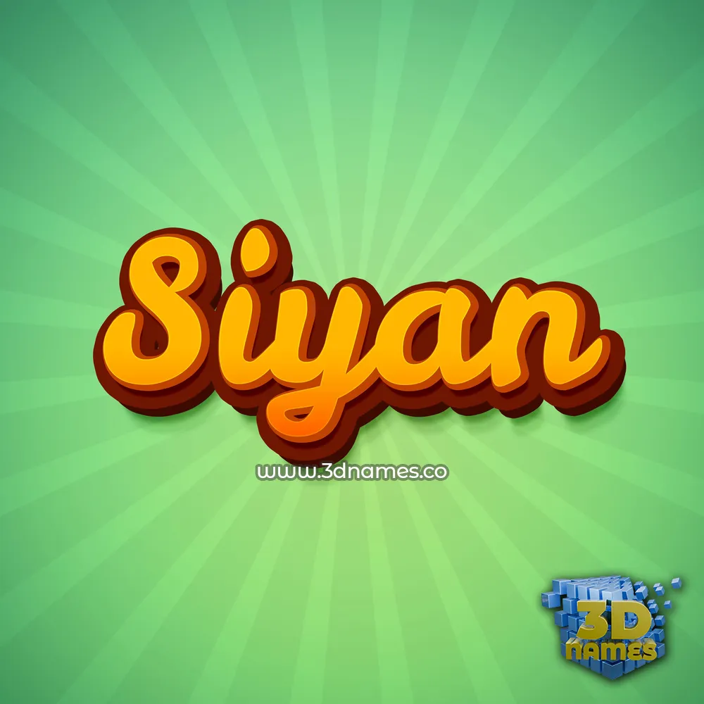 siyan in Green Rays style - 3D name wallpaper
