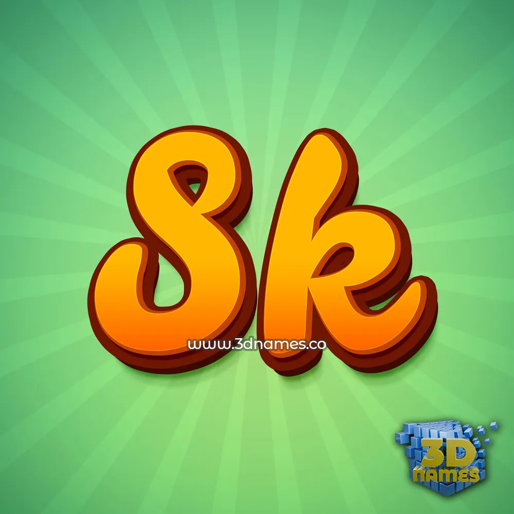 sk in Green Rays style - 3D name wallpaper