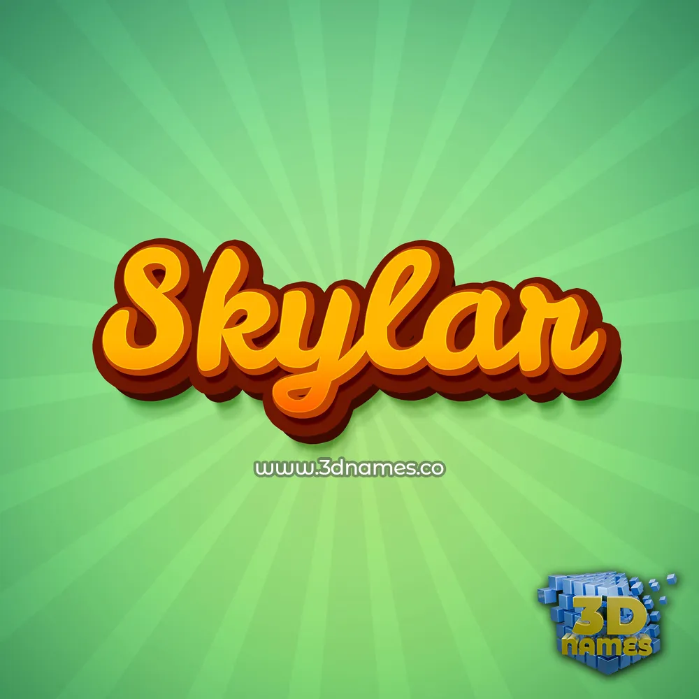 skylar in Green Rays style - 3D name wallpaper