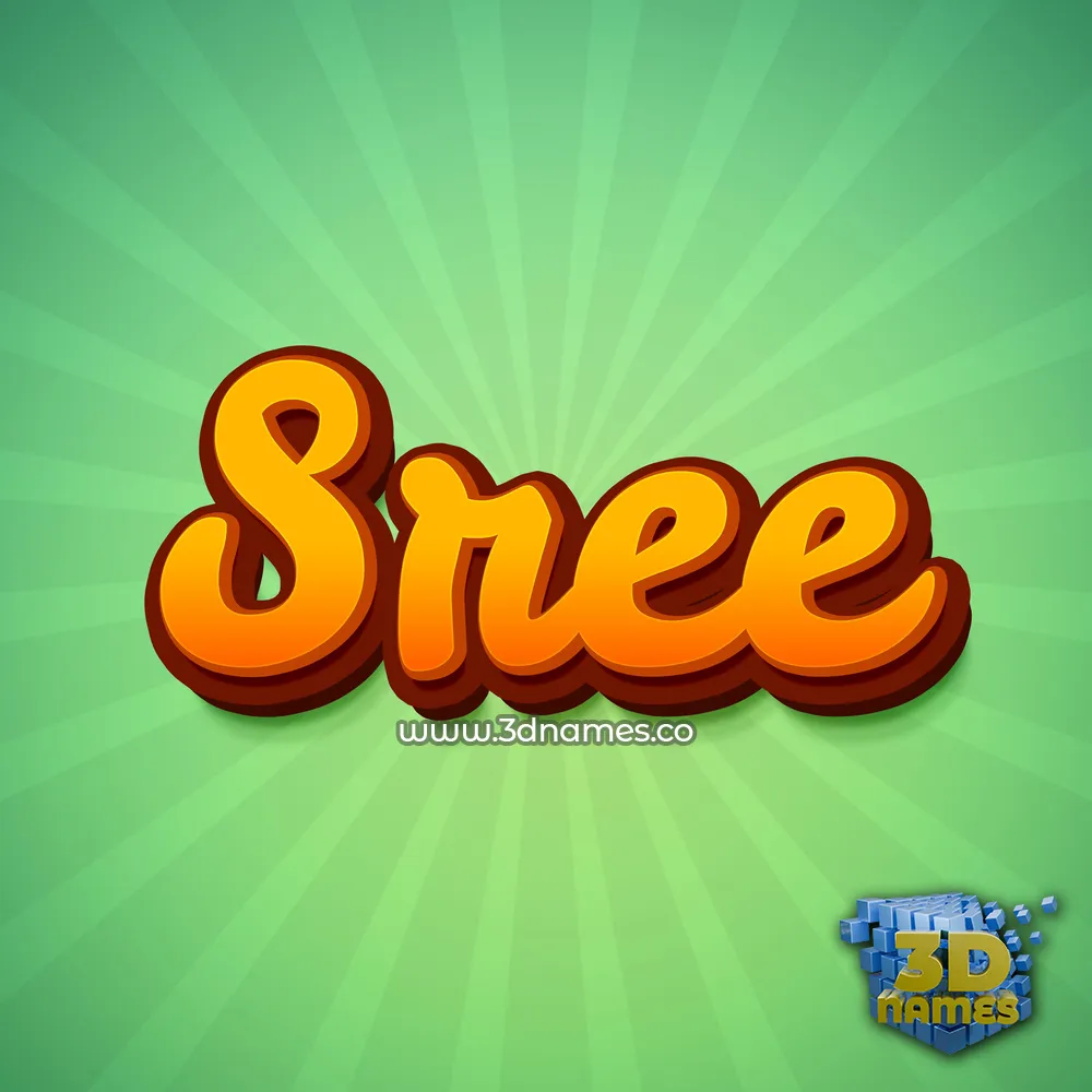 sree in Green Rays style - 3D name wallpaper