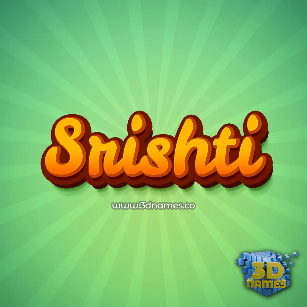 srishti in Green Rays style - 3D name wallpaper