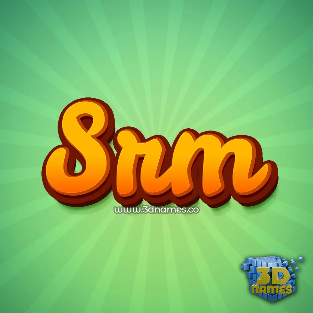 srm in Green Rays style - 3D name wallpaper