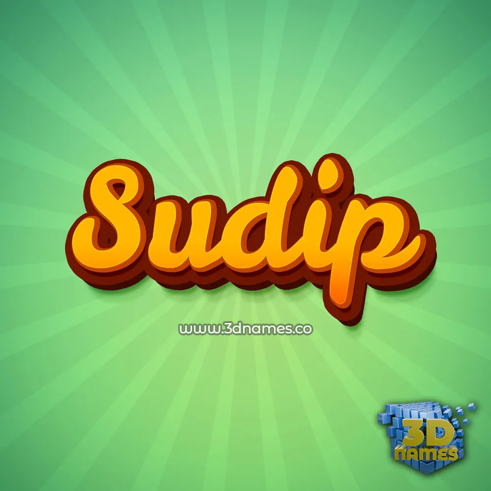 sudip in Green Rays style - 3D name wallpaper