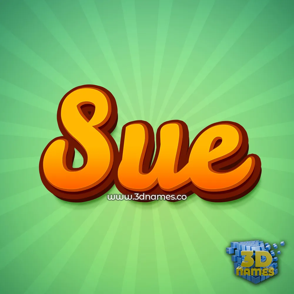 sue in Green Rays style - 3D name wallpaper