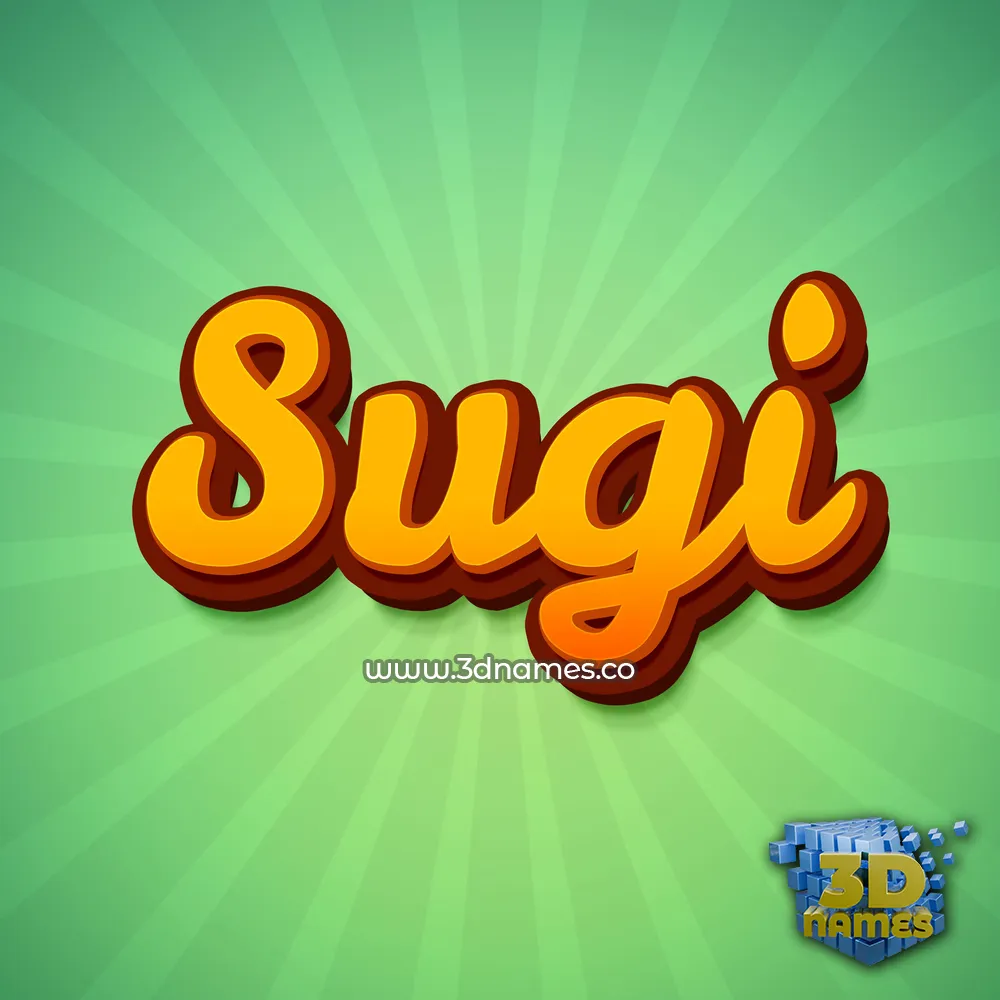 sugi in Green Rays style - 3D name wallpaper