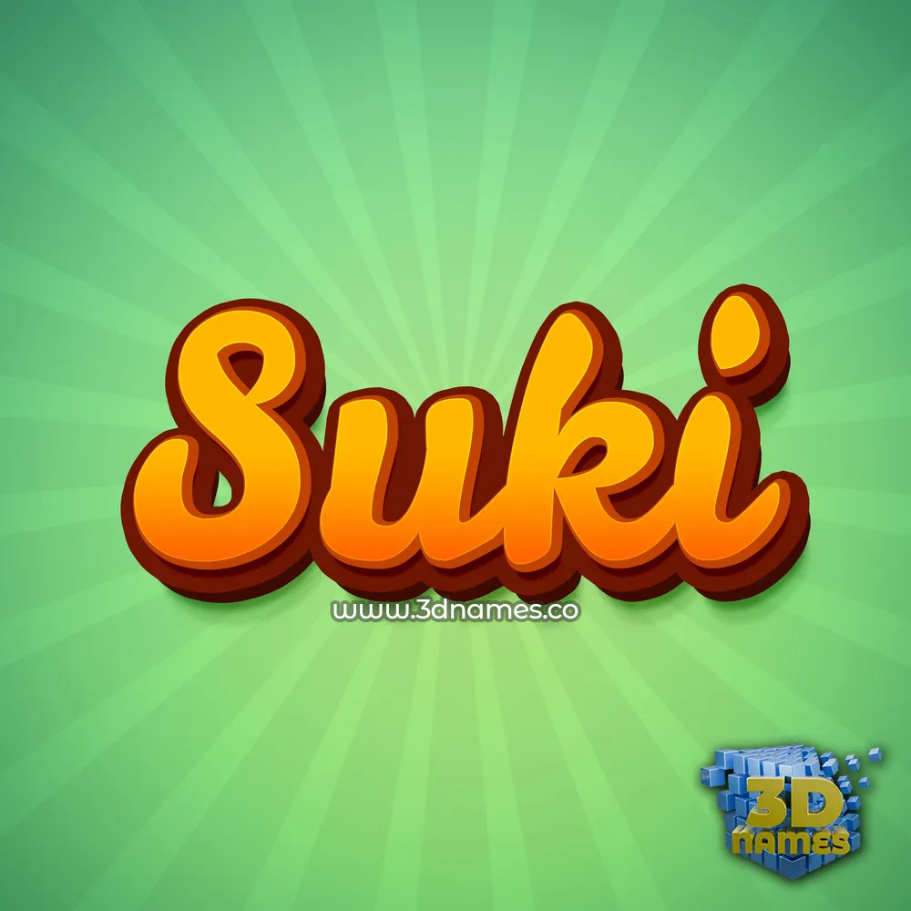 suki in Green Rays style - 3D name wallpaper
